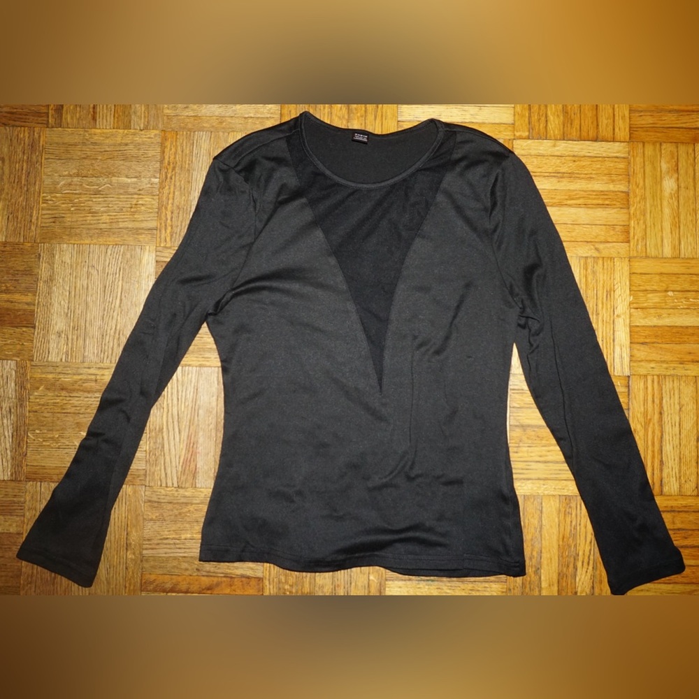 Shein Elegant Black Long Sleeve Top
